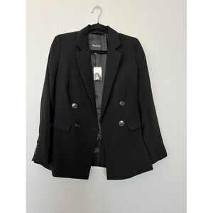 Madewell Classic Black Double-Breasted Oversized Blazer‎ Professional Workwear